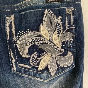 Miss me TALL Jeans Bootcut 29x36/37 length feather lace embroidered pocket